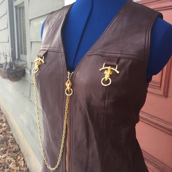 100% Leather vest Rare Alberto Makali Size 4 - Picture 2 of 8